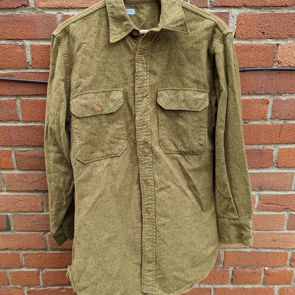 VTG Flannel Shirt, ArmyStyle - Picture 1 of 2